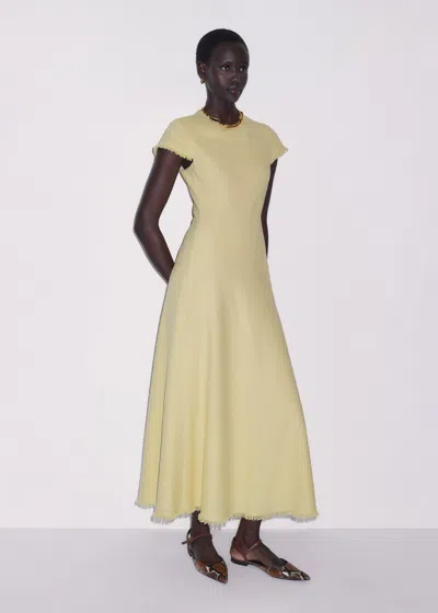 Me+em Bias Cut Am-pm Maxi Dress Dusted Lemon Yellow