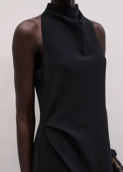 Me+em Draped Neckline Straight Full Length Dress Black
