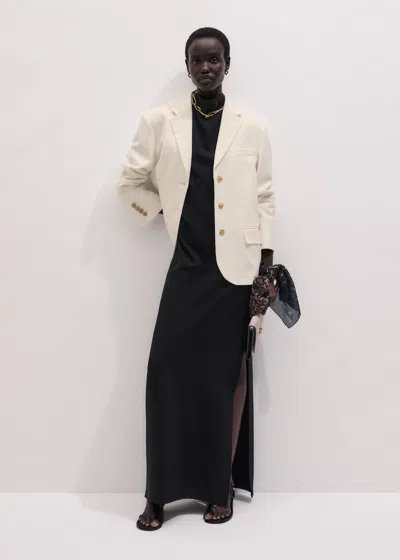 Me+em Draped Neckline Straight Full Length Dress Black