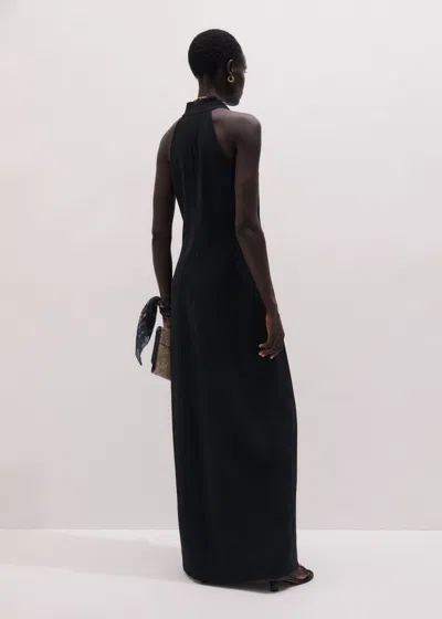 Me+em Draped Neckline Straight Full Length Dress Black