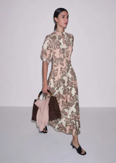 Me+em Colour Block Paisley Print Fit & Flare Maxi Dress Pink Multi