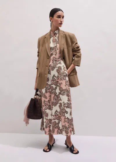 Me+em Colour Block Paisley Print Fit & Flare Maxi Dress Pink Multi