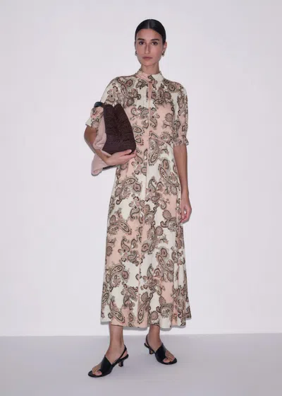 Me+em Colour Block Paisley Print Fit & Flare Maxi Dress Pink Multi