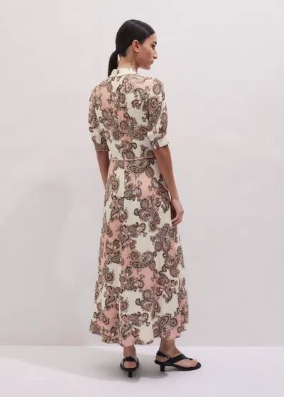 Me+em Colour Block Paisley Print Fit & Flare Maxi Dress Pink Multi