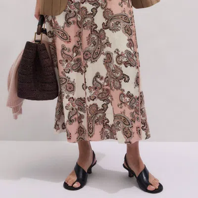 Me+em Colour Block Paisley Print Fit & Flare Maxi Dress Pink Multi