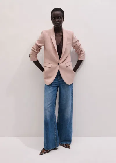Me+em Sharp Shoulder Blazer Blush Pink In Pink