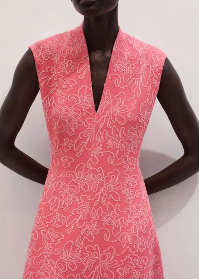 Me+em Panelled Fit And Flare Maxi Dress Candy Coral-blush Pink