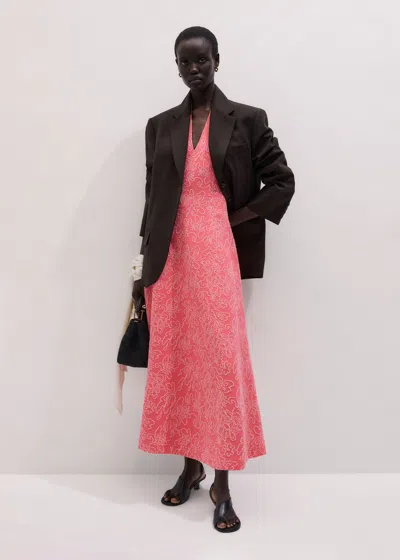 Me+em Panelled Fit And Flare Maxi Dress Candy Coral-blush Pink