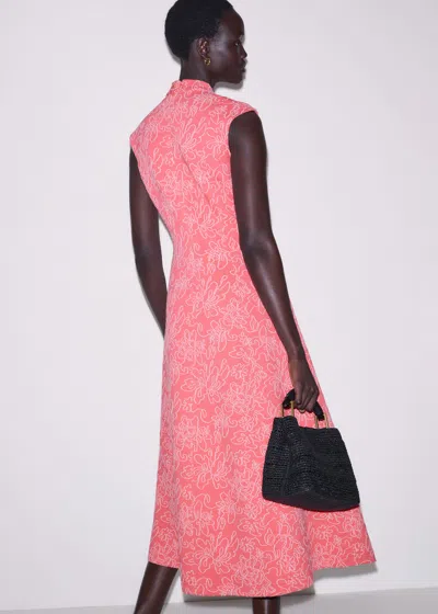 Me+em Panelled Fit And Flare Maxi Dress Candy Coral-blush Pink