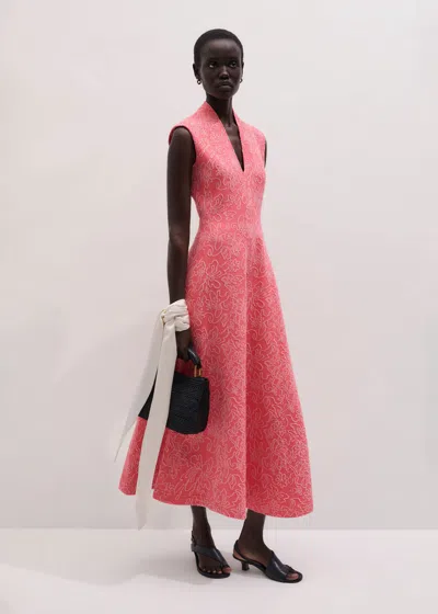 Me+em Panelled Fit And Flare Maxi Dress Candy Coral-blush Pink