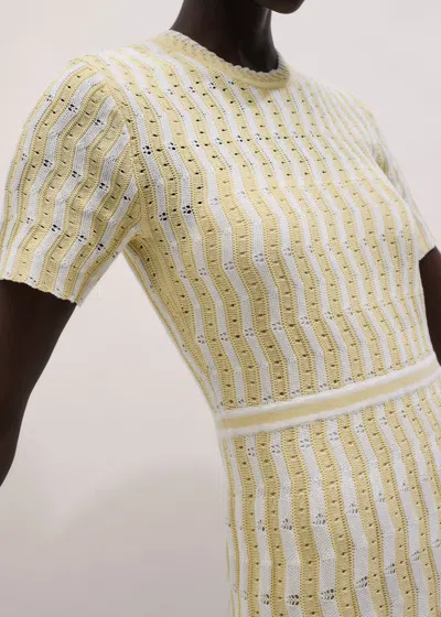 Me+em Textured Pointelle Knit Maxi Dress + Slip Yellow-cream