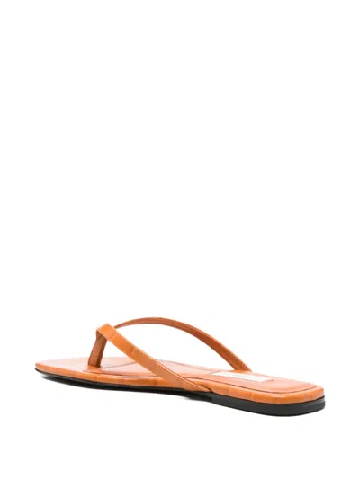 Totême Toteme Crocodile-effect Leather Flip Flops In Multi