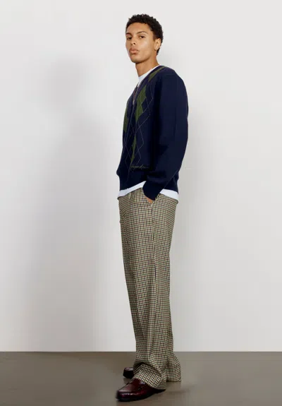 House Of Sunny The Argyle Jumper In Blue