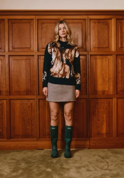 House Of Sunny Classic Wild Horses Sweater In Green