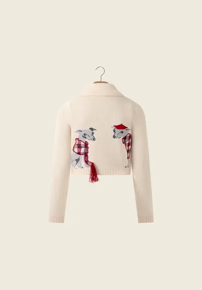 House Of Sunny Womens Off White Whippet Tripper Cotton-blend Cardigan In Brown