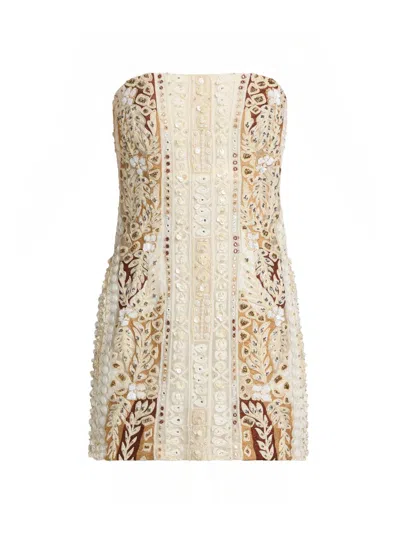 Ramy Brook Doris Strapless Beaded Mini Dress In Multi