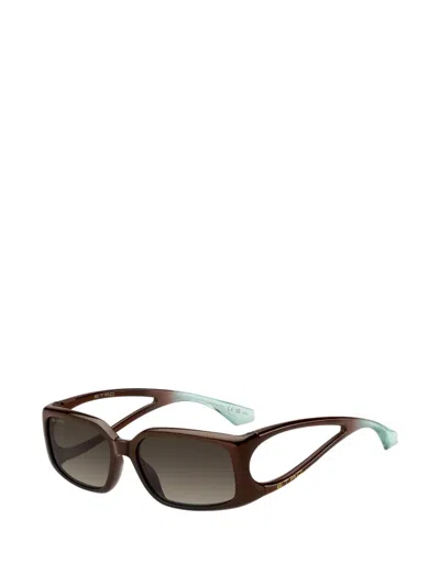 Etro Cut-out Rectangular Sunglasses In Brown