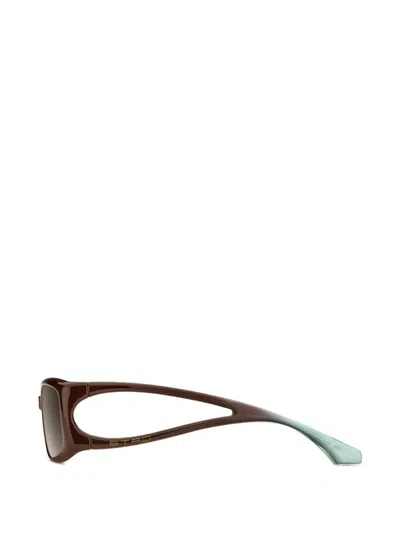 Etro Cut-out Rectangular Sunglasses In Brown