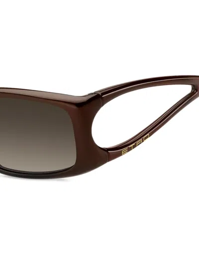 Etro Cut-out Rectangular Sunglasses In Brown
