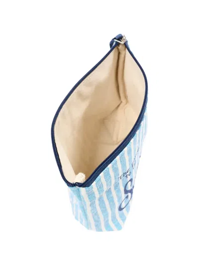 Mc2 Saint Barth Striped-pattern Pouch In Blue
