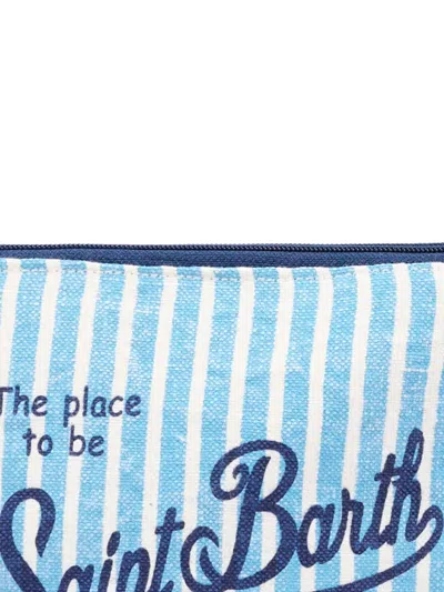Mc2 Saint Barth Striped-pattern Pouch In Blue