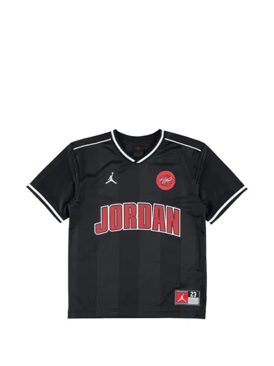 Jordan Kids' Logo-appliqué Striped T-shirt In Black