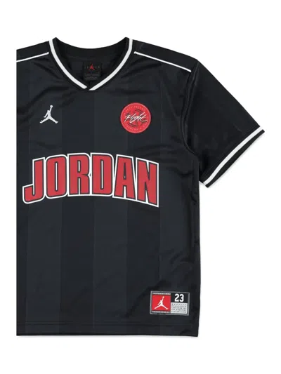 Jordan Kids' Logo-appliqué Striped T-shirt In Black