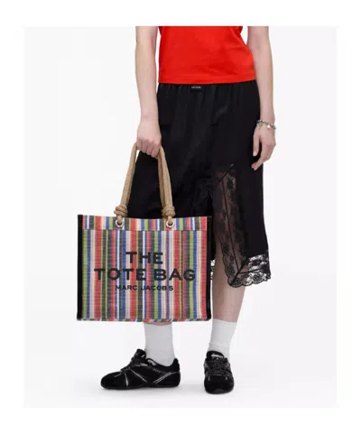 Marc Jacobs The Large Stripe Mesh Rope Tote Bag In Multi