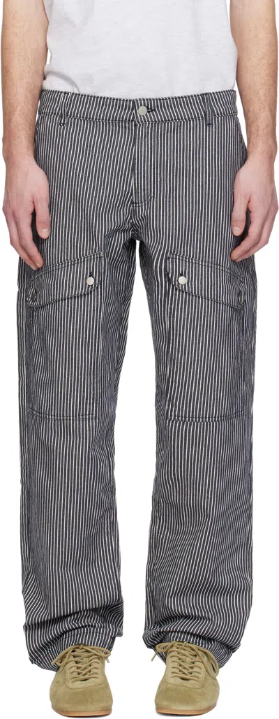 Gimaguas Brixton Stripe-pattern Cargo Pants In Gray
