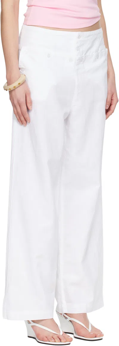 Gimaguas Anna Button Trousers In White