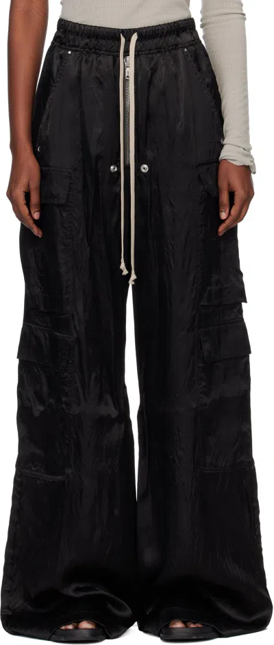 Rick Owens Black Temple Cargobelas Cargo Pants In Black