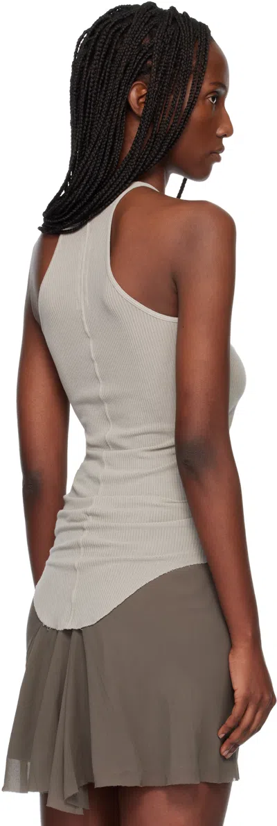Rick Owens Off-white Temple Basic Rib Tank Top In Gray
