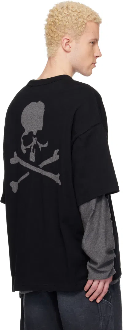 Mastermind Japan Black Reversible Distressed T-shirt In Black