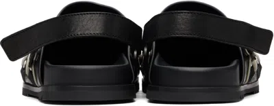 Rick Owens Megalace Mule Granola Black Leather Sandals
