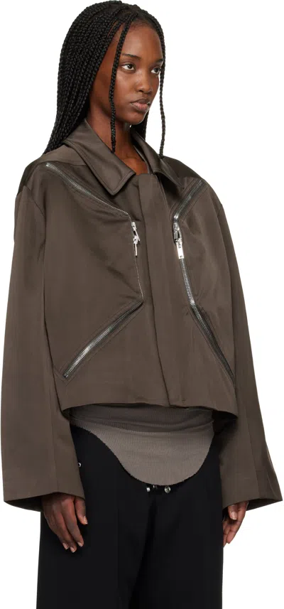 Rick Owens Gray Temple Heizer Mac Jacket In Multi