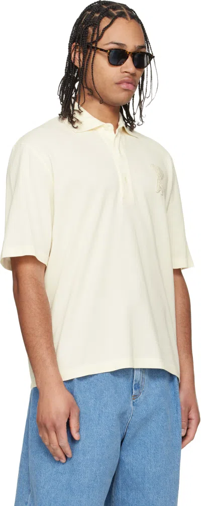 Ami Alexandre Mattiussi White Polo Shirt With Adc Patch Logo In Cotton Uomo In Neutral