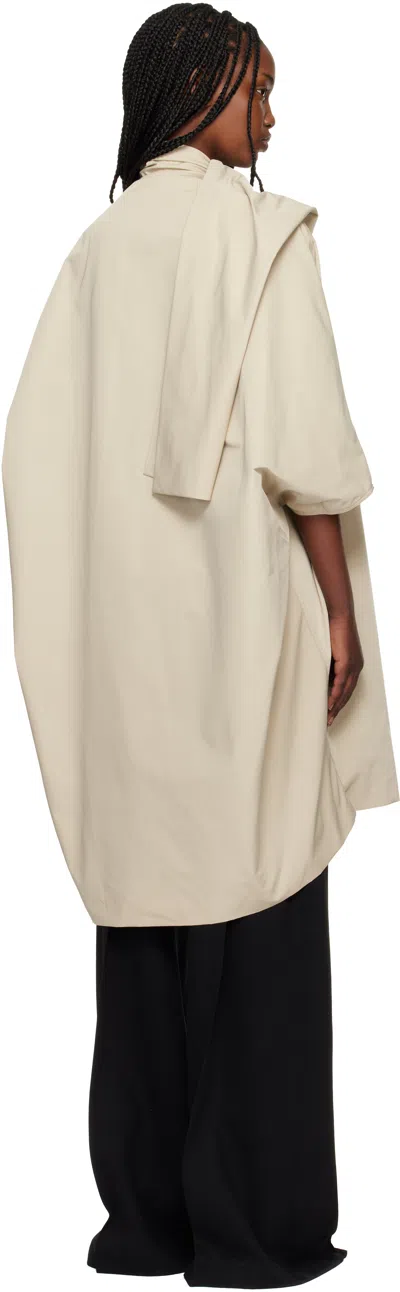 Rick Owens Off-white Temple Sail Biker Coat In Neutral
