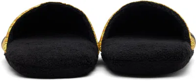 Versace Baroque Bath Slippers In Black