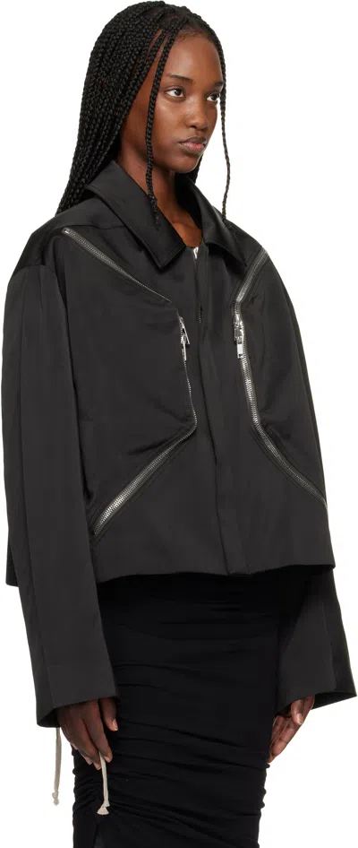 Rick Owens Black Temple Heizer Mac Jacket In Black
