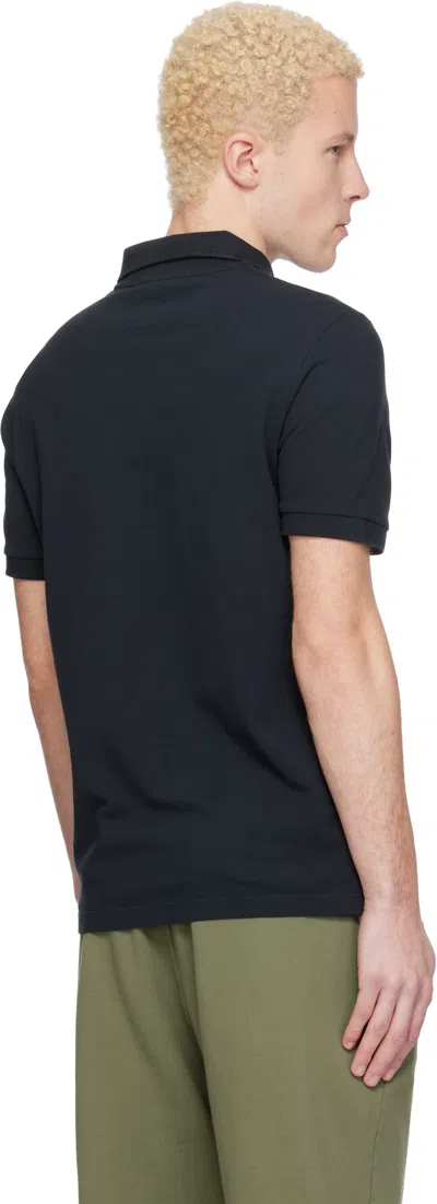 Stone Island Mens Black Brand-patch Regular-fit Stretch-cotton Polo Shirt Xl In Blue