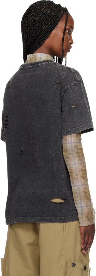 Andersson Bell Layered Distressed T-shirt In Gray