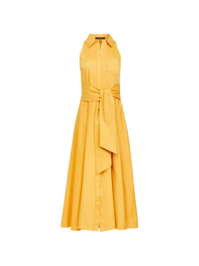 Toccin Chelsea Sleeveless Tie-front Midi Shirtdress In Yellow