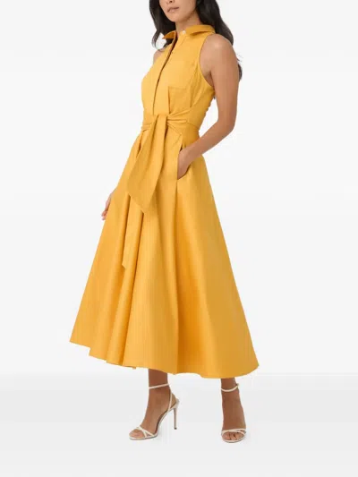 Toccin Chelsea Sleeveless Tie-front Midi Shirtdress In Yellow