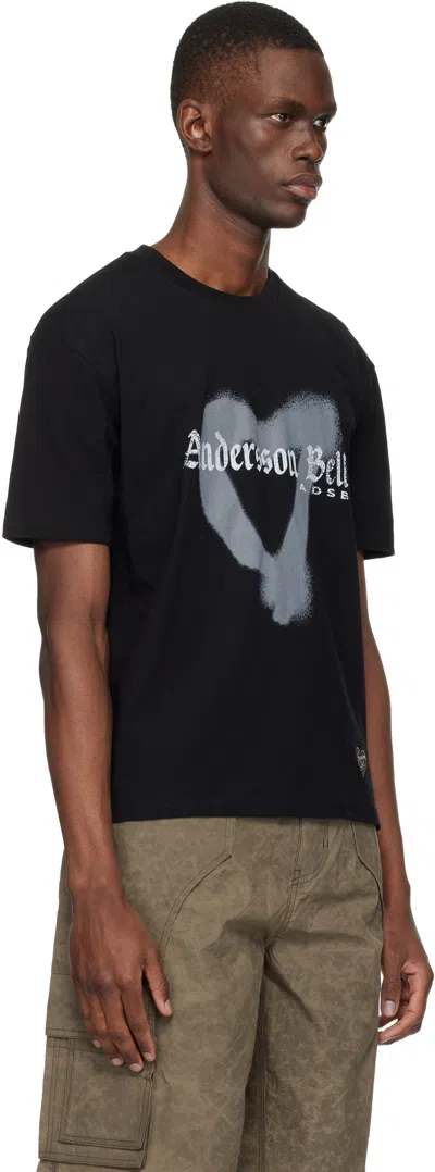 Andersson Bell Black Essential Heart T-shirt In Black