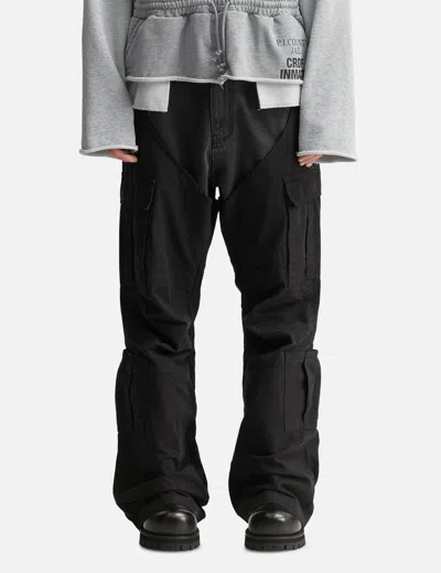 Protocol Index Biker Cargo Denim Pants In Black