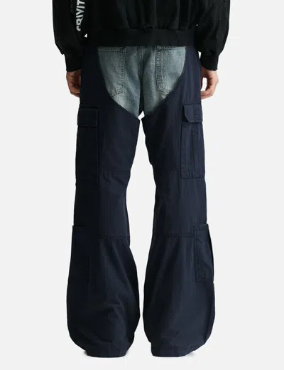 Protocol Index Biker Cargo Denim Pants In Blue