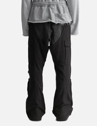 Protocol Index Biker Cargo Denim Pants In Black