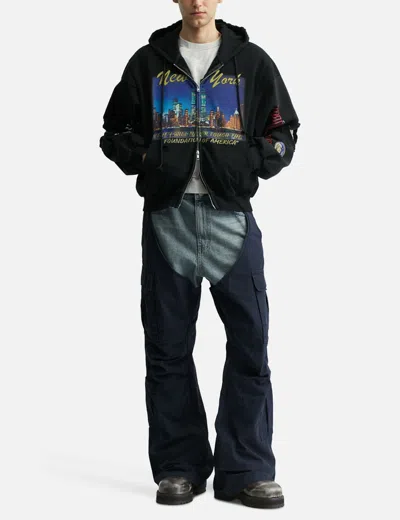 Protocol Index Biker Cargo Denim Pants In Blue