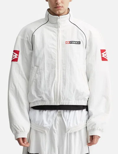 Protocol Index Exaggerated Shoulder Track Jacket In White