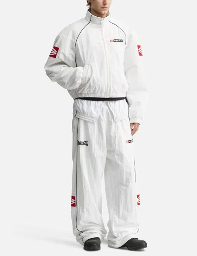 Protocol Index Exaggerated Shoulder Track Jacket In White